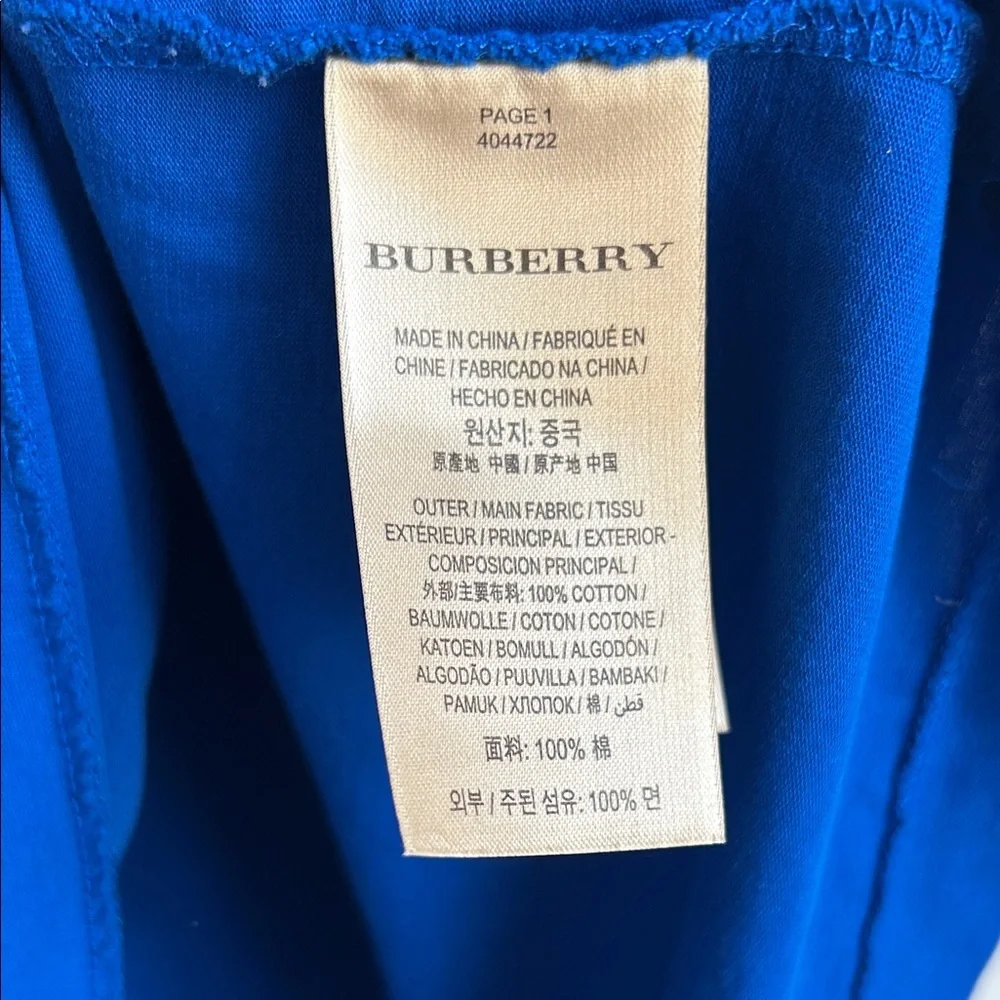 Burberry Royal Blue V-Neck Women's Tee | XL - Picture 4 of 8